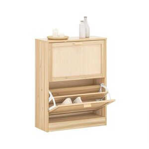 SoBuy BOTNÍK se dvěma dvířky Přírodní 60x24x80cm Nordický obraz