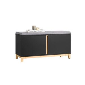 SoBuy BOTNÍK se dvěma dveřmi Černá 90x34x47cm Moderní obraz