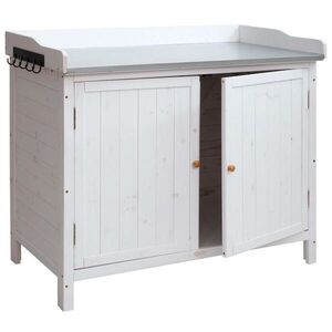 MCW ZAHRADNÍ SKŘÍŇ S PRACOVNÍ DESKOU, bílá obraz