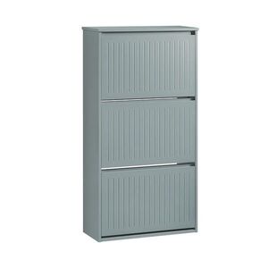 SoBuy BOTNÍK se třemi dveřmi Šedá 60x25x120cm Moderní obraz