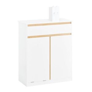SoBuy KOUPELNOVÁ SKŘÍŇKA S KOŠEM NA PRÁDLO a 1 zásuvkou Bílá 71x33x85cm Nordický obraz