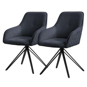 ML-DESIGN JÍDELNÍ ŽIDLE, sada 2 ks, otočné, antracitová tkanina obraz