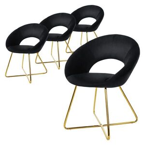 ML-DESIGN JÍDELNÍ ŽIDLE, sada 4 ks, černý samet obraz