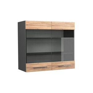 Vicco SKLENĚNÁ KUCHYŇSKÁ SKŘÍŇKA Fame-Line Zlatý mocný dub 80 cm obraz