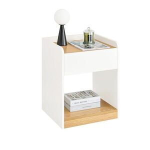 SoBuy NOČNÍ STOLEK s jedním zásuvkou Bílá 42x40x55cm Minimalistický obraz