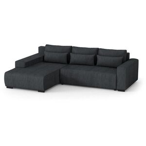 Beautysofa ROHOVÁ rozkládací pohovka Benny antracit, levá obraz