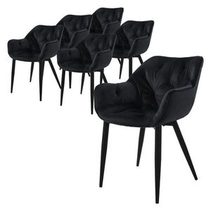 ML-DESIGN JÍDELNÍ ŽIDLE, sada 6 ks, antracitový samet obraz