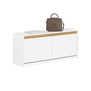 SoBuy BOTNÍK se dvěma dveřmi Bílá 104x30x47cm Moderní obraz