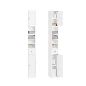 SoBuy VYSOKÁ KOUPELNOVÁ SKŘÍŇKA s jedním zásuvkovým polem Bílá 20x20x180cm Minimalistický obraz