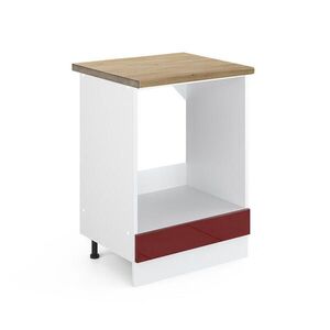 Vicco SKŘÍŇKA NA VESTAVĚNOU TROUBU R-Line Červená vysoký lesk 60 cm , PD Dub obraz