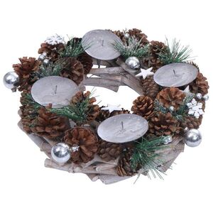 MCW ADVENTNÍ VĚNEC SE SVÍČKAMI Hnědý obraz