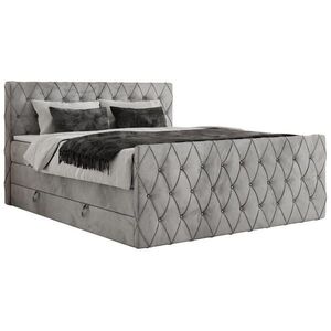 MKS POSTEL BOXSPRING MIREN KING DUO 180/200 - Světle šedá Samet - H3 obraz
