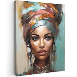 MuchoWow OBRAZ NA PLÁTNĚ Žena - Umění - Šperky - Portrét 30x40 cm obraz