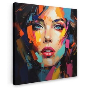 MuchoWow OBRAZ NA PLÁTNĚ Žena - portrét - barevné - umění 20x20 cm obraz