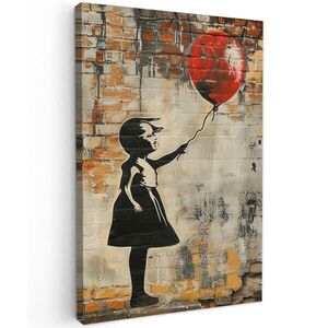 MuchoWow OBRAZ NA PLÁTNĚ Graffiti - Banksy - Dívka - Street art 80x120 cm obraz