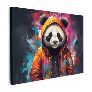 MuchoWow OBRAZ NA PLÁTNĚ Panda - Bunda - Graffiti - Oranžová 40x30 cm obraz
