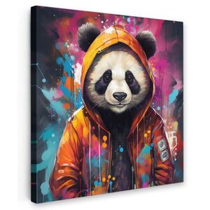 MuchoWow OBRAZ NA PLÁTNĚ Panda - Bunda - Graffiti - Oranžová 50x50 cm obraz