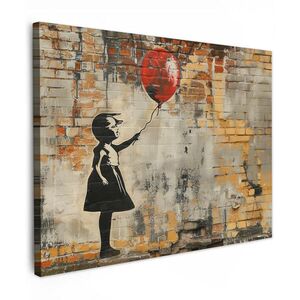 MuchoWow OBRAZ NA PLÁTNĚ Graffiti - Banksy - Dívka - Street art 80x60 cm obraz