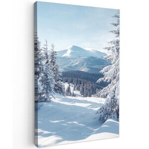 MuchoWow OBRAZ NA PLÁTNĚ Zimní krajina - Příroda - Hory - Stromy - Sníh 40x60 cm obraz