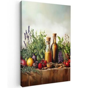 MuchoWow OBRAZ NA PLÁTNĚ Zátiší - Bylinky - Koření - Ovoce - Barevné 40x60 cm obraz