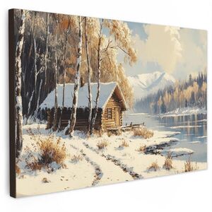 MuchoWow OBRAZ NA PLÁTNĚ Zima - Sníh - Home - Příroda 60x40 cm obraz