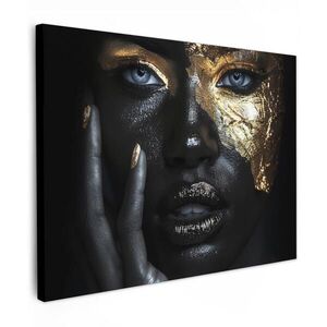 MuchoWow OBRAZ NA PLÁTNĚ Žena - Zlato - Portrét - Černobílý - Luxusní 40x30 cm obraz