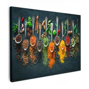 MuchoWow OBRAZ NA PLÁTNĚ Bylinky - koření - lžíce 80x60 cm obraz