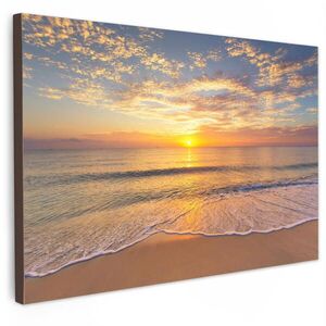 MuchoWow OBRAZ NA PLÁTNĚ Pláž - Západ slunce - Moře 90x60 cm obraz