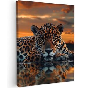 MuchoWow OBRAZ NA PLÁTNĚ Příroda - Leopard - Zvíře - Západ slunce - Moderní 30x40 cm obraz