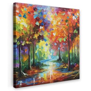 MuchoWow OBRAZ NA PLÁTNĚ Krajina - Les - Barvy - Příroda 20x20 cm obraz