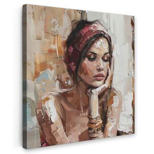 MuchoWow OBRAZ NA PLÁTNĚ Žena - vzhled malby - portrét - moderní 50x50 cm obraz