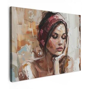 MuchoWow OBRAZ NA PLÁTNĚ Žena - vzhled malby - portrét - moderní 40x30 cm obraz