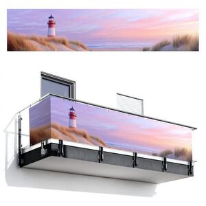 MuchoWow BALKONOVÁ ZÁSTĚNA Maják - duny - západ slunce 500x110 cm obraz