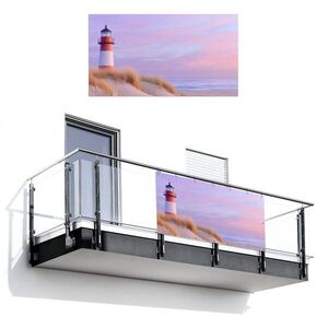 MuchoWow BALKONOVÁ ZÁSTĚNA Maják - duny - západ slunce 200x110 cm obraz