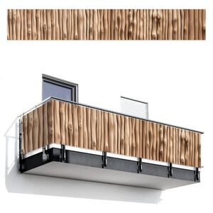 MuchoWow BALKONOVÁ ZÁSTĚNA Dřevo - stonek - světle hnědý 500x80 cm obraz
