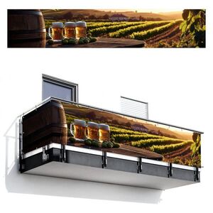MuchoWow BALKONOVÁ ZÁSTĚNA Pivo - Chmel - Krajina 500x95 cm obraz