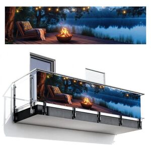 MuchoWow BALKONOVÁ ZÁSTĚNA Táborák - jezero - večerní světlo 300x80 cm obraz
