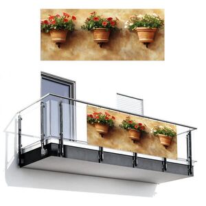 MuchoWow BALKONOVÁ ZÁSTĚNA Květináče - Nástěnné - Vintage 300x120 cm obraz