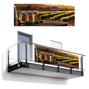 MuchoWow BALKONOVÁ ZÁSTĚNA Pivo - Chmel - Krajina 300x110 cm obraz