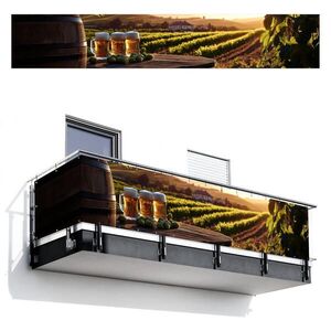 MuchoWow BALKONOVÁ ZÁSTĚNA Pivo - Chmel - Krajina 500x85 cm obraz