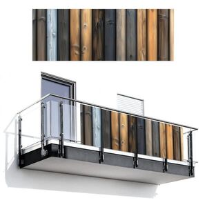 MuchoWow BALKONOVÁ ZÁSTĚNA Dřevo - prkna - smíšená 300x110 cm obraz