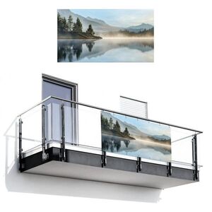 MuchoWow BALKONOVÁ ZÁSTĚNA Jezero - Mlha - Hory - Krajina 200x110 cm obraz
