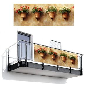 MuchoWow BALKONOVÁ ZÁSTĚNA Květináče - Nástěnné - Vintage 300x110 cm obraz