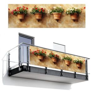 MuchoWow BALKONOVÁ ZÁSTĚNA Květináče - Nástěnné - Vintage 300x90 cm obraz