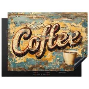 MuchoWow KRYT NA INDUKČNÍ DESKU Káva - Vintage - hnědá - šálek 70x52 cm obraz