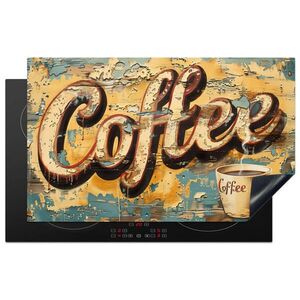 MuchoWow KRYT NA INDUKČNÍ DESKU Káva - Vintage - hnědá - šálek 85x52 cm obraz