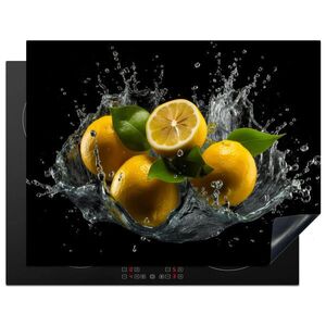 MuchoWow KRYT NA INDUKČNÍ DESKU Citron - Ovoce - Žlutá - Černá 77x59 cm obraz