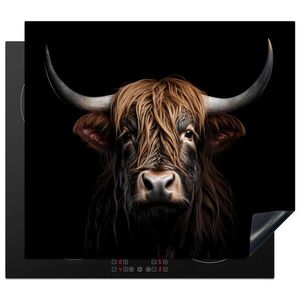 MuchoWow KRYT NA INDUKČNÍ DESKU Skotský horal - Portrét - Černá - Zvíře 57.6x51.6 cm obraz