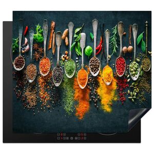 MuchoWow KRYT NA INDUKČNÍ DESKU Bylinky - koření - lžíce 59x51 cm obraz
