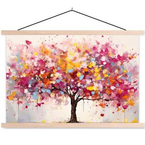 MuchoWow PLAKÁT S MAGNETICKOU LIŠTOU Akvarel - Strom - Umění - Abstraktní 60x40 cm obraz